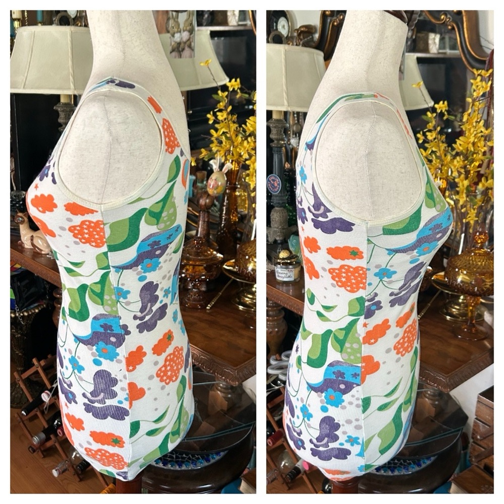 Ribbed Floral Tank Mini Dress or Tank Top - Picture 4 of 13